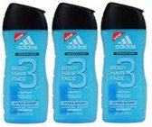 Adidas After Sport Hair & Body Douchegel - Voordeelverpakking 3 x 250 ml