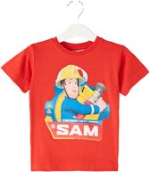 Brandweerman Sam t-shirt - maat 98 - Fireman Sam shirt - rood