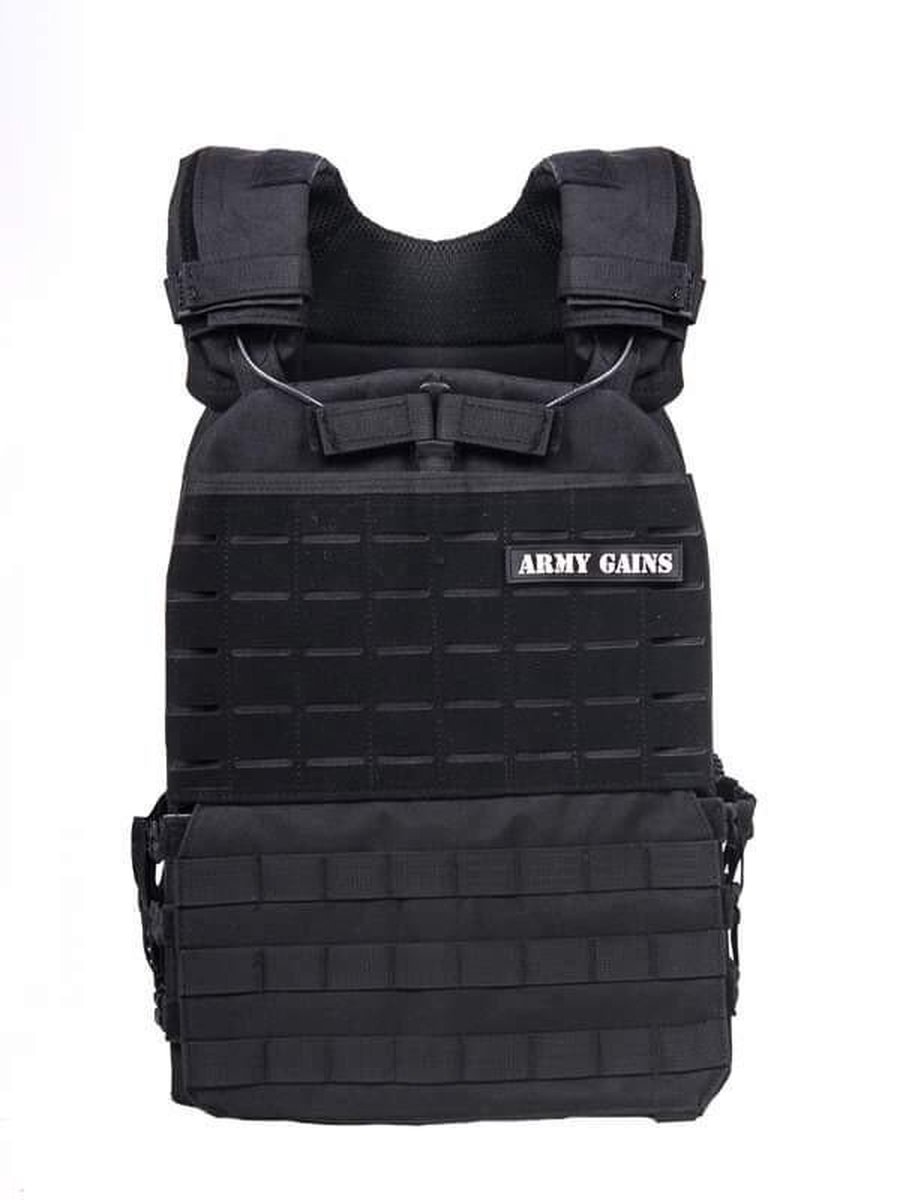 ARMY GAINS TACTICAL VEST ZWART Crossfit & Fitness Gewichtsvest 9 KG