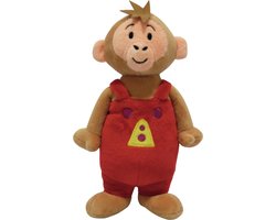 Studio 100 Bumba Poppa knuffel - pluche 20 cm - een aap in een rood broekpak