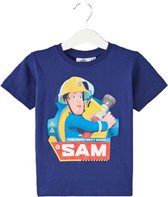 Brandweerman Sam t-shirt - maat 110 - Fireman Sam shirt - blauw