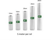 Vacuumrollen - 5 afmetingen - met relief - 5 meter per rol - BPA vrij