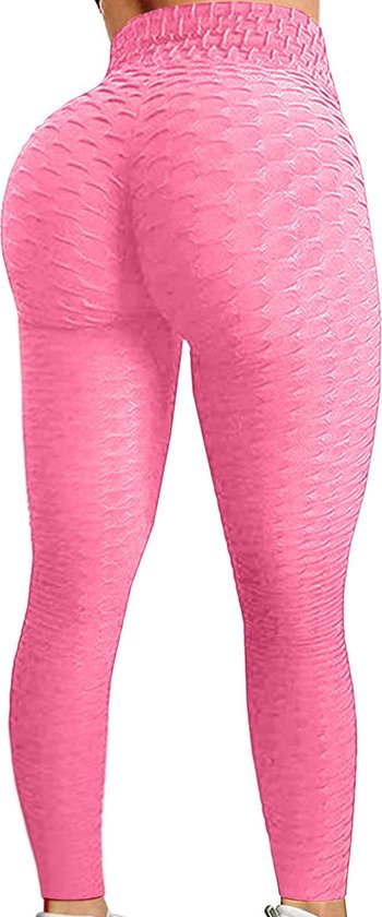 Miresa - Leggings de sport sexy / Leggings taille haute Fitness et Yoga - Rose - Taille M