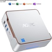 ACEPC Mini PC - Mini Desk Computer - 6GB RAM - 128GB SSD Opslag - Intel J4125 - Zilver - Win10 Pro - Tijdelijk met GRATIS Office Home & Student t.w.v. €149! (verloopt niet, geen ab