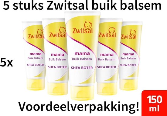 Zwitsal Mama Buikbalsem - Shea Boter - Mild & Verzorgend - 5 stuks - 5x150 ml ✅