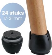 Stoelpoot Beschermers – Vilt – Ronde Doppen - 19-23mm - Zwart