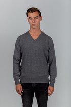 Harmount Heren 100% Cashmere V-hals Trui - Grijs - Maat S