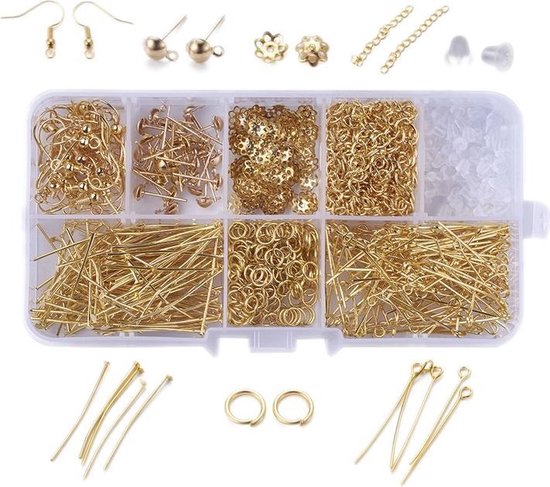 Do It Yourself (DIY) pakket, met goudplated onderdelen voor het maken van  oorbellen. | bol