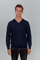 Harmount Heren 100% Cashmere V-hals Trui - Navy - Maat L