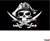 Zwarte piratenvlag, 3X5ft poster, 150X90CM, metalen en messing gaten