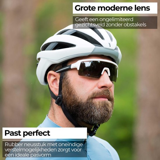 BBB Cycling Fuse PC flash Mirror Fietsbril - Anti Condens Zonnebril - 3 Lichtgewicht Lenzen - Mat Wit - BSG-65 - BBB cycling