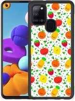 TPU Bumper Geschikt voor Samsung Galaxy A21s GSM Hoesje met Zwarte rand Fruits