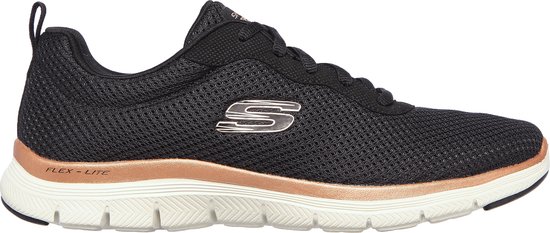 Skechers Flex Appeal 4.0 - Brilliant V Dames Sneakers - Black/Rose Gold - Maat 36