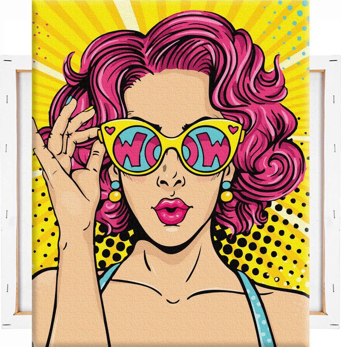 Schilderen Op Nummer Volwassenen DIY Paint By Number Compleet Hobby Pakket op Frame met Vernis - ®Arty Bee - Wow Woman 40x50cm — afbeelding 8
