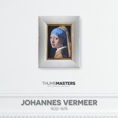 Meisje met de parel - Johannes Vermeer - Witte lijst met gouden kader - 21x26cm | Thumbmasters | Klein meesterwerk van Johannes Vermeer