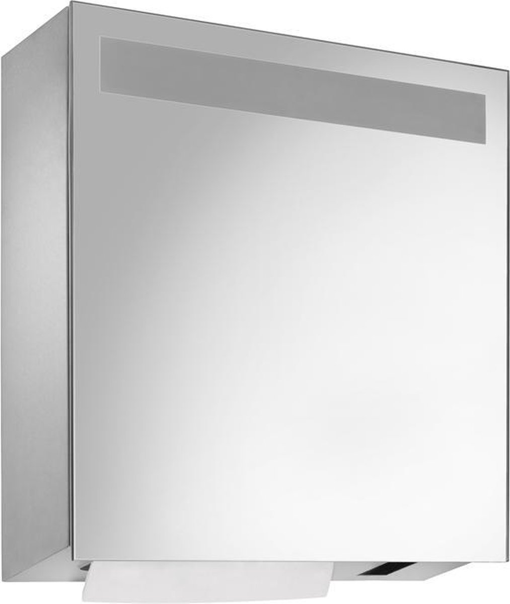 RVS spiegelkast WP600e met sensor zeep- en handdoekdispenser van Wagner EWAR