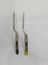 Belux Surgical / Lucae anatomische pincet bajonet shape 14cm RVS Kleurcodering