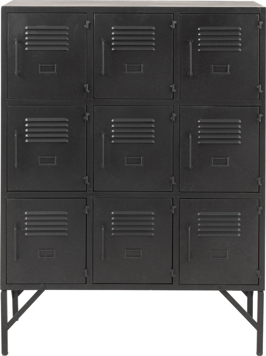 Duverger® Locker Meuble de rangement métal noir 9 portes