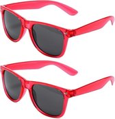 Set van 4x stuks rode retro model zonnebril UV400 bescherming dames/heren - Party Zonnebrillen