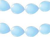 3x stuks ballonnen verjaardag of feest slinger lichtblauw 3 meter - Babyshower - Baby Boy - Decoratie