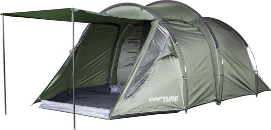 Capture Outdoor, 3-Man XXL Tent "Seikan XTR-3", voor 3 XXL personen, 215x400x155cm, DeLuxe tent en Canvas, "Airflow System", …