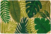Hamat deurmatten Ruco Print Green Leaves - 40 x 60 cm - Kokosvezel