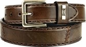 Mayura Riem 925 Bruin Cowboy Western 4 cm Brede Jeans Riem Verwisselbare Gesp Glad leder Maat 110 cm (bovenkant gesp tot middelste gaatje)