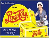 Pepsi Cola You'll Be Glad You Did - Houten Bord 50x40 cm