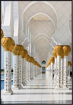 Poster van de beroemde Sheikh Zayed moskee in Abu Dhabi - 30x40 cm