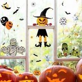 Raamstickers - Halloween - 8-delig Halloween raamstickers - PVC - Herbruikbaar - Zelfklevend Raamfolie - Set 4 - 117 stickers