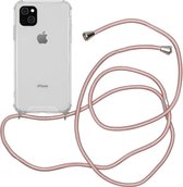 iPhone 13 Mini hoesje transparant met rosé koord shock proof case