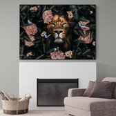 Poster Jungle Lion LS - Plexiglas - Meerdere Afmetingen & Prijzen | Wanddecoratie - Interieur - Art - Wonen - Schilderij - Kunst