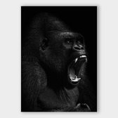 Poster Gorilla Roar - Papier - Meerdere Afmetingen & Prijzen | Wanddecoratie - Interieur - Art - Wonen - Schilderij - Kunst