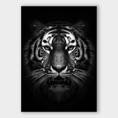 Poster Dark Tiger - Plexiglas - Meerdere Afmetingen & Prijzen | Wanddecoratie - Interieur - Art - Wonen - Schilderij - Kunst
