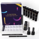 Polygel- polygel kit - polygel nagels- 6 kleuren set - 6X15MLQuick Building Poly Extension Gel 1X30Ml Cleanser Plus 1 X Dunne Nagelvijl 1 X Dual End Nail Borstel 1 X Transparante Schaal Valse