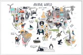 JUNIQE - Poster in kunststof lijst Animal Kingdom -30x45 /Kleurrijk