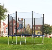 Veiligheidsnet voor trampoline Vervangnet Diameter 366 cm voor 8-palen Rond beschermnet voor tuintrampoline, zonder palen , 366 cm , HMTN12FT