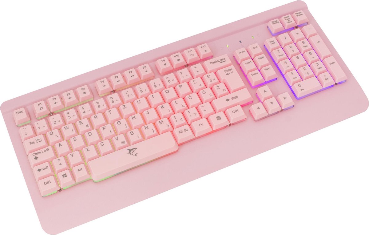 White Shark Mikasa gaming keyboard roze met verlichting US Layout
