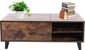 Houten Salontafel Met Opbergvak - Tafel - Bureau - Tafelblad In Hoogte Verstelbaar - Opbergkist - Meubel - Meubilair - Hout