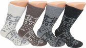 Boru - 4 - pack - wollen sokken - Bruin - Ecru - Grijs - Zwart - Unisex - Maat 35-38