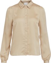 VILA VIMALIONE CUFF DETAIL L/S SHIRT Frosted Almond Dames Blouse - Maat 38