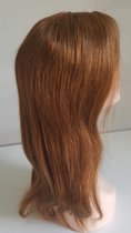 Braziliaanse Remy pruik 18 inch - kastanjebruine steil  menselijke haren - 4x4 lace closure pruik