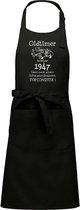 Keukenschort - BBQ schort - Oldtimer - Jaartal 1947 - zwart