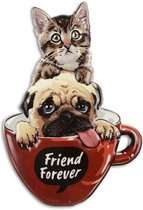 Tekstbord hond /kat Friends for ever 55x38,8