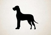 Silhouette hond - Great Dane - Deense dog - S - 45x49cm - Zwart - wanddecoratie