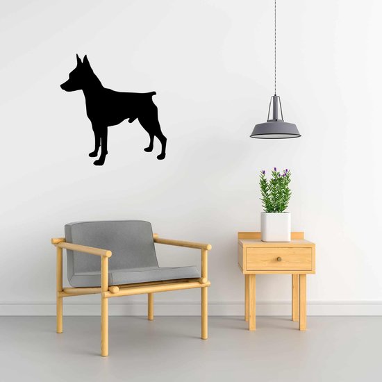 Silhouette chien - Pinscher nain - Pinscher nain - XS - 26x25cm - Zwart - décoration murale