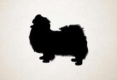 Silhouette hond - Tibetan Spaniel - Tibetaanse Spaniel - M - 60x69cm - Zwart - wanddecoratie