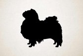 Silhouette hond - Japanese Chin - Japanse kin - S - 45x48cm - Zwart - wanddecoratie