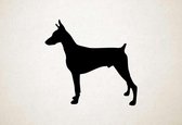 Silhouette hond - Doberman - XS - 25x27cm - Zwart - wanddecoratie