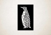 Line Art - Pinguin vierkant - S - 60x37cm - Zwart - geometrische wanddecoratie